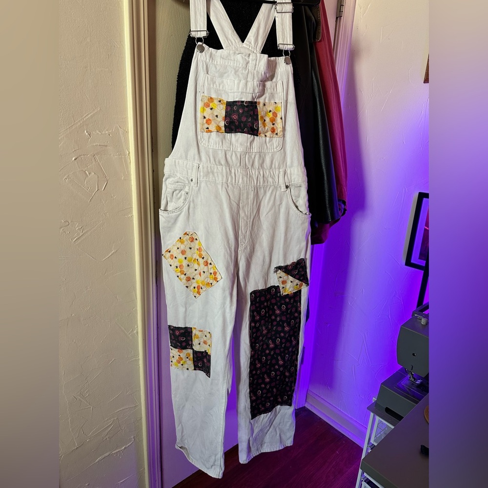 H&M Overalls with hand sewn Quilted patches